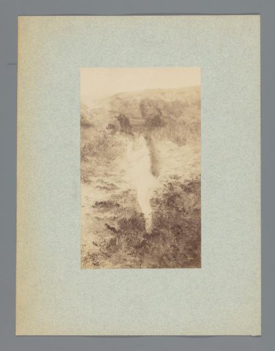 Photographic reproduction of a female nude in a landscape