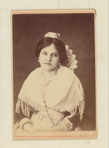 Portrait of a young woman with a shawl