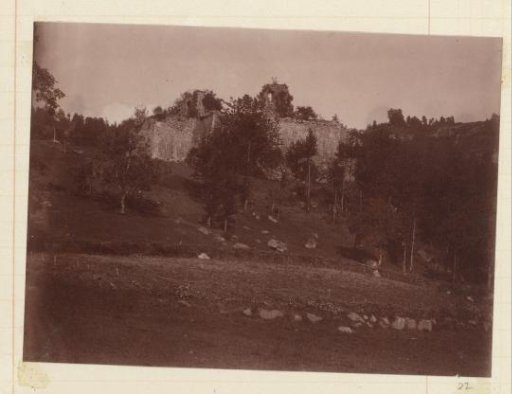 Ruin against a hill