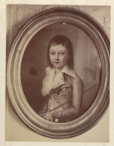 Photographic reproduction of a drawing by Elisabeth Vigée-Lebrun, depicting Louis XVII as a child