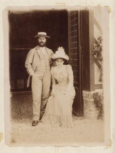Portrait of a man and woman at an open door