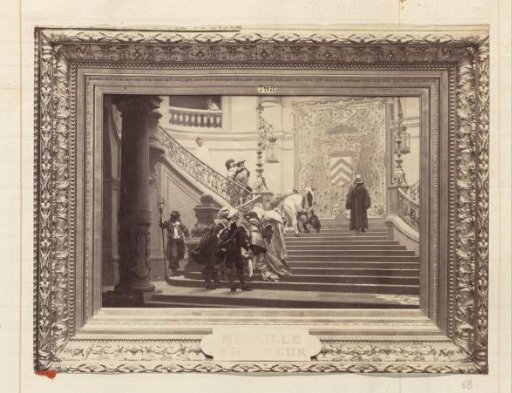 Photographic reproduction of (presumably) a painting by Jean-Léon Gérôme, titled L'Eminence Grise