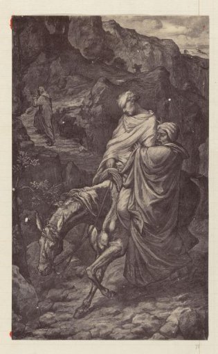 Photographic reproduction of (presumably) a drawing depicting the Good Samaritan