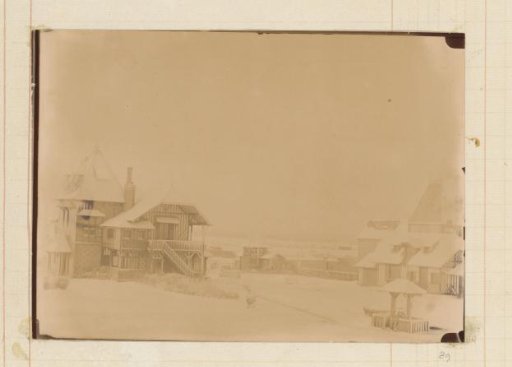 Half-timbered houses in the snow