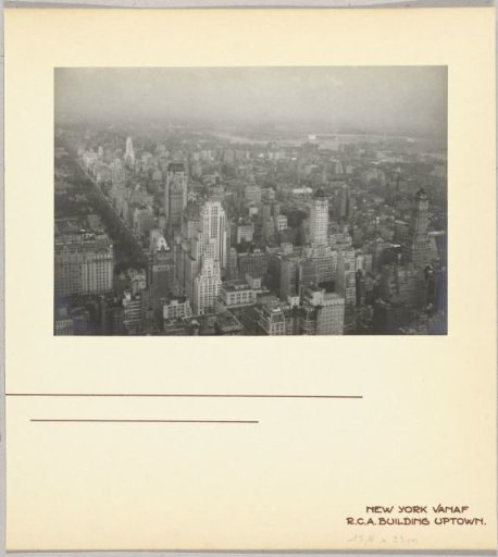 View of New York from the R.C.A. Building (now GE Building), part of Rockefeller Center, United States