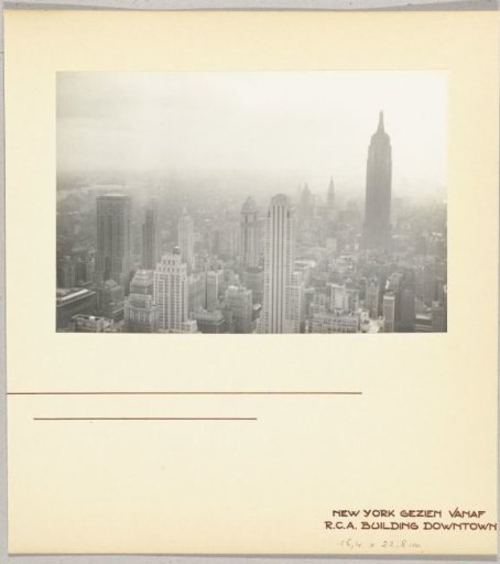 View of New York from the R.C.A. Building (now GE Building), part of Rockefeller Center, United States
