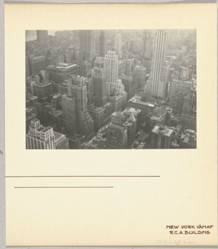 View of New York from the R.C.A. Building (now GE Building), part of Rockefeller Center, United States