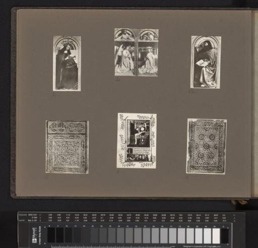 Three Photographic Reproductions of Paintings, Two Bookbindings, and a Title Page