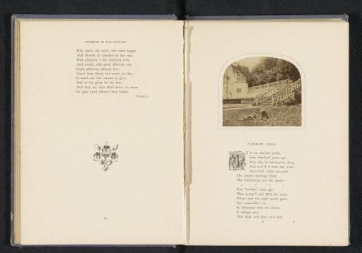 Two Children in the Grass Before a Staircase, Possibly from Haddon Hall in Bakewell