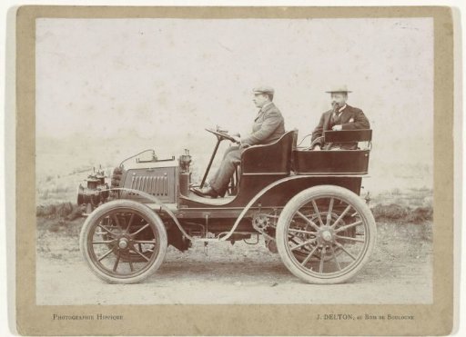 Two men in an automobile