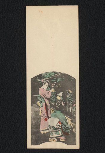 Two Japanese Women by a Flower Bed