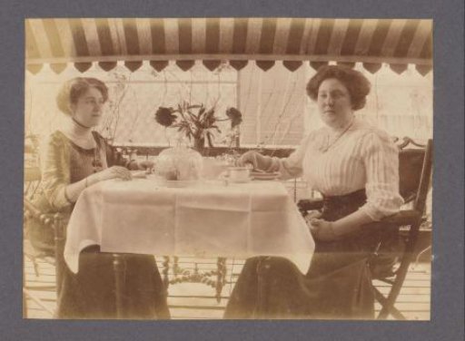 Tine Vermeulen and Another Woman on a Terrace