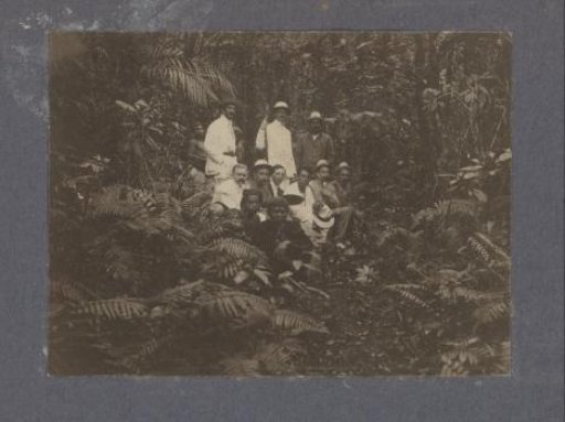 Group Portrait of European and Indonesian Men in the Forests of Indonesia