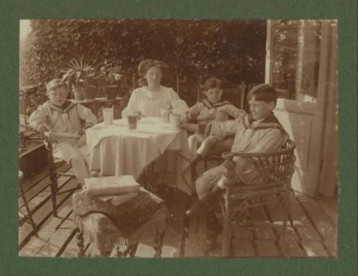 Greet Vermeulen with Three Boys