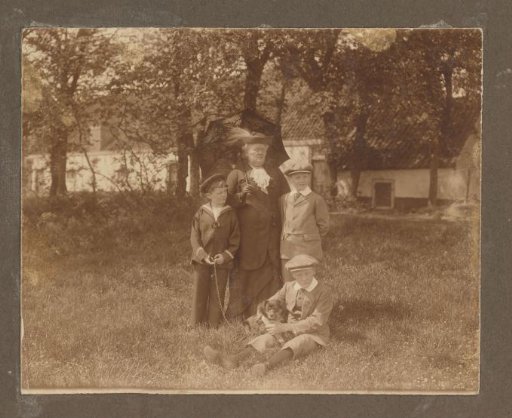 Portrait of Grandma Vermeulen with Gerard, Gerrit, and Johan Vermeulen