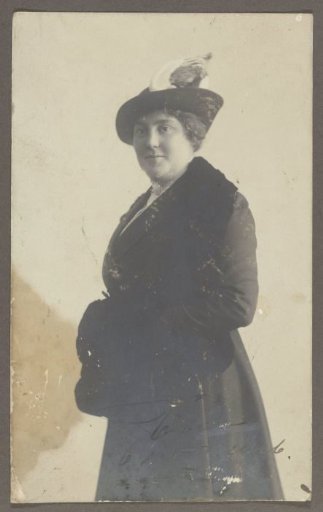 Portrait of Tine in winter clothing with a hat on her head