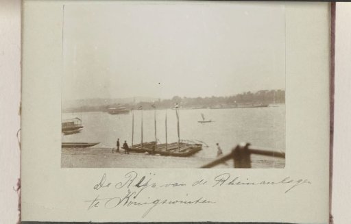 View of the Rhine with Moored Boats, Königswinter