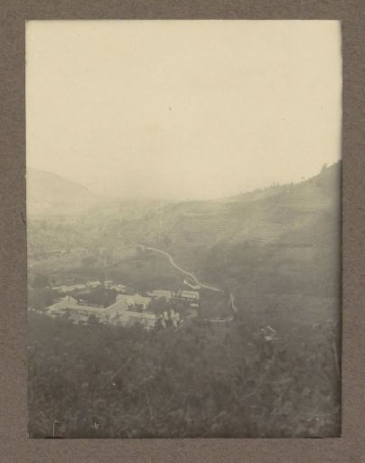 View of a mountain village in the Dutch East Indies