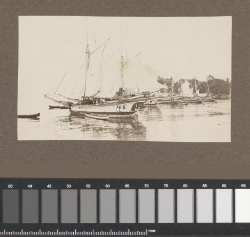 Sailing Ships with Set Sails Off the Coast of the Dutch East Indies
