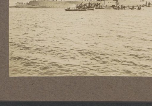 Praus Near a Submarine in the Waters of the Dutch East Indies