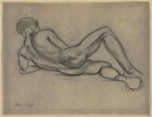 Reproduction of a Drawing of a Reclining Nude, Seen from the Back