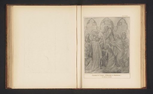 Reproduction of a sketch for a fresco in the Abbey of Maredsous, Belgium, depicting the Descent from the Cross