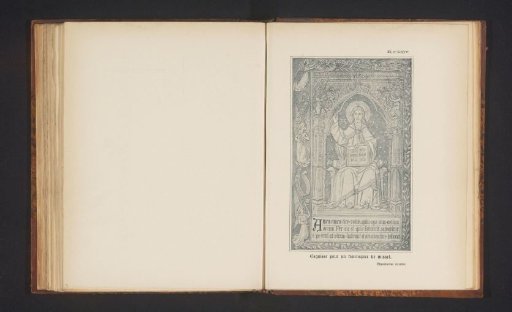 Reproduction of a sketch of a design for a frontispiece for a liturgical book, depicting Christ on a throne