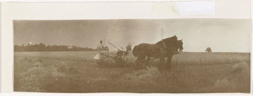 Peasant with plough and a team of horses in Great Britain