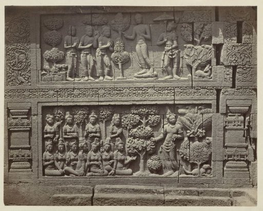 Bas-relief depicting the birth and youth of Buddha