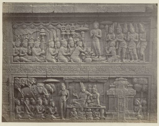 Bas-relief in the wall on the north side of Borobudur
