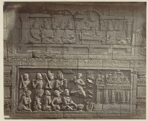 Bas-relief in the wall on the north side of Borobudur