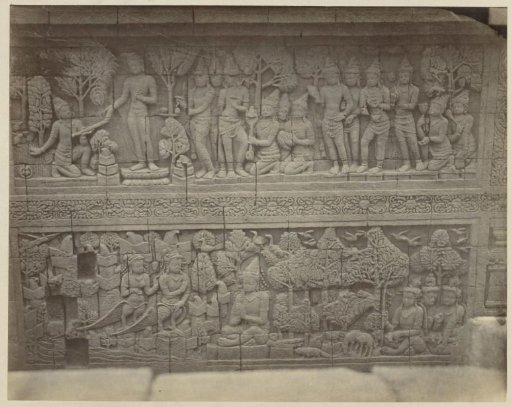 Bas-relief in the wall on the north side of Borobudur