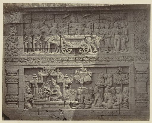 Bas-relief in the wall on the north side of Borobudur