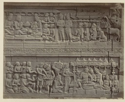 Bas-relief in the wall on the south side of Borobudur