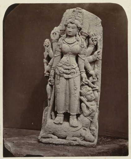 Eight-armed Durga slaying the demon Mahisha. Dieng Plateau, Wonosobo district, Central Java province 9th- 10th century