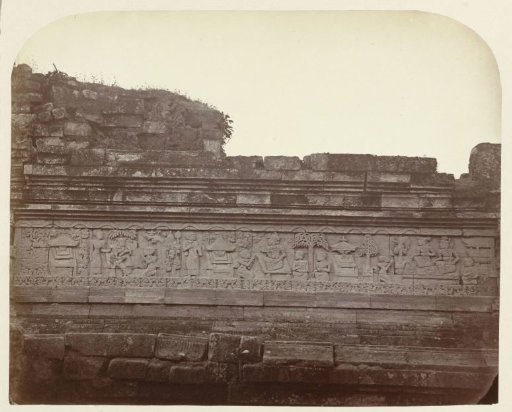 Bas-relief with the wedding of Rukmini, depicted on the south side of Candi Panataran.