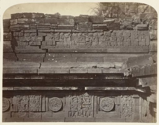 Bas-relief with the story of Ramayana and Krishnayana, depicted on the east side of Candi Panataran.