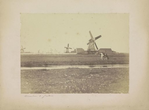Landscape with the oil mill De Virgilius in Oostzaandam in the foreground