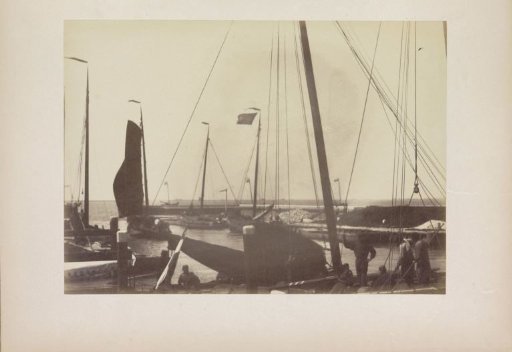 Sailing ships in the harbour of Marken
