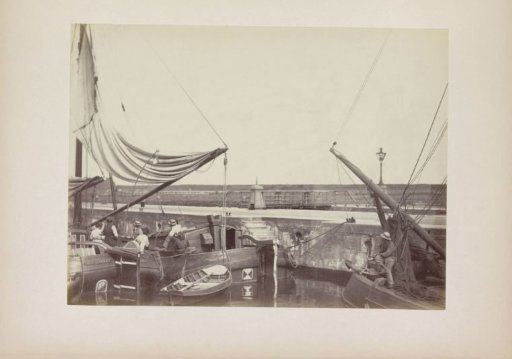 Three Ships in a Lock at Amsterdam