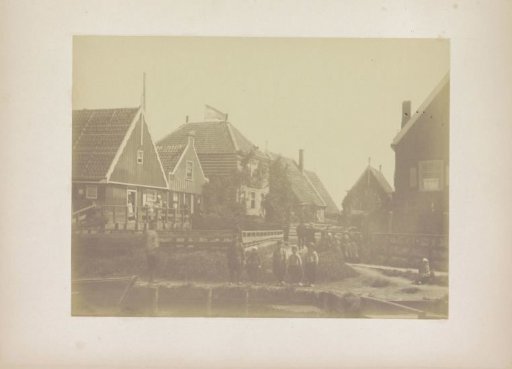 View of Marken with Several Children in Traditional Dress