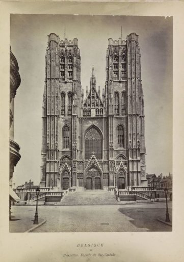 The Facade of the Cathedral of St. Michael and St. Gudula in Brussels