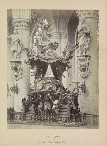 Pulpit in the Cathedral of St. Michael and St. Gudula in Brussels