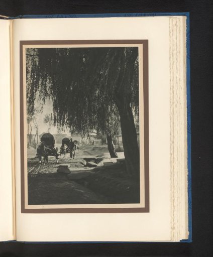 Road with carts drawn by donkeys