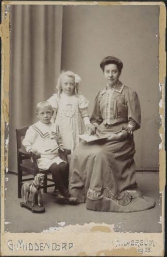 Portrait of a young mother with her daughter and son
