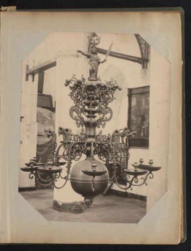 Ten-armed hanging bronze candelabrum