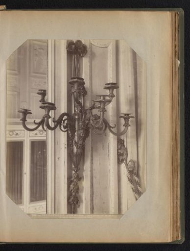 Bronze six-armed wall candelabrum with a gilded and copper layer