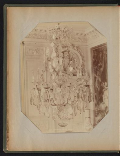 Chandelier with crystal ornaments in the Palace of Versailles