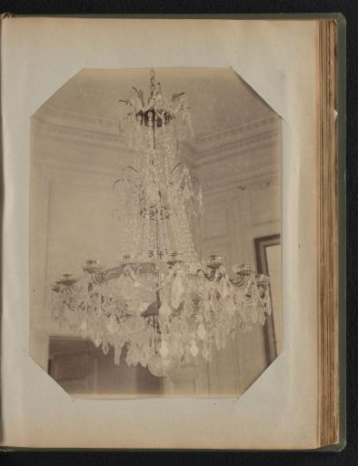 Bronze chandelier with crystal ornaments