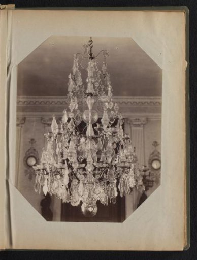 Chandelier with crystal ornaments in the Palace of Versailles